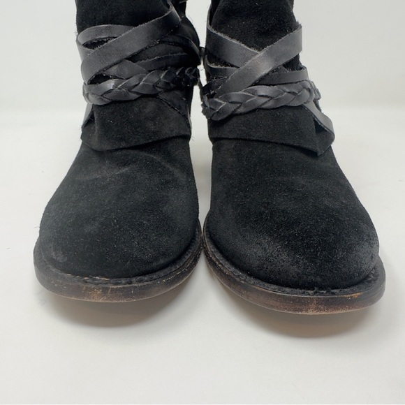 Black Ankle Boots with Braided Strap - Picture 3 of 9